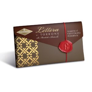 Lettera di Torrone Morbido Ricoperta al Cioccolato Fondente 150g - Condorelli
